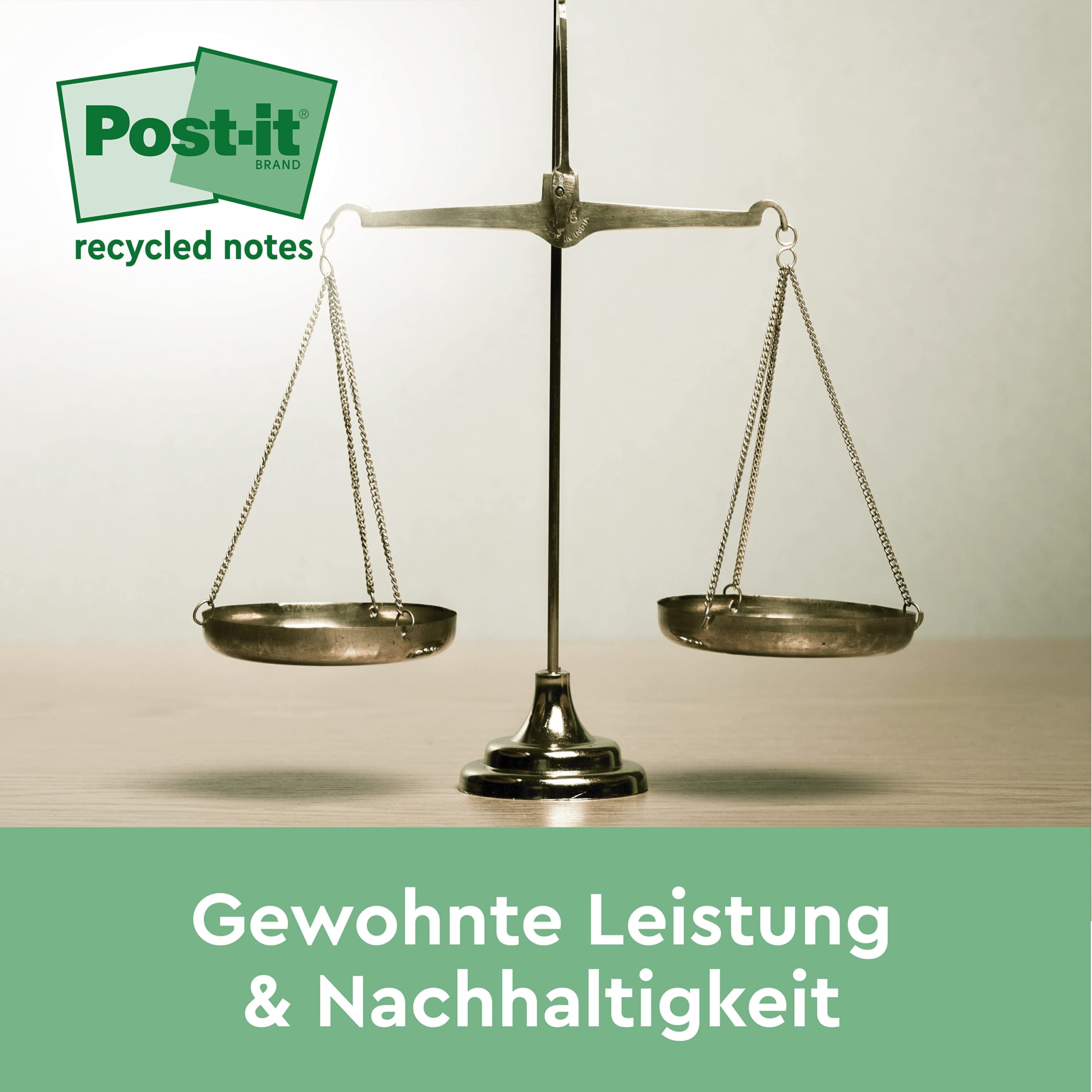 Post-it Recycling-Notes, 16 Blöcke (1600 Blatt), 127 mm x 76 mm