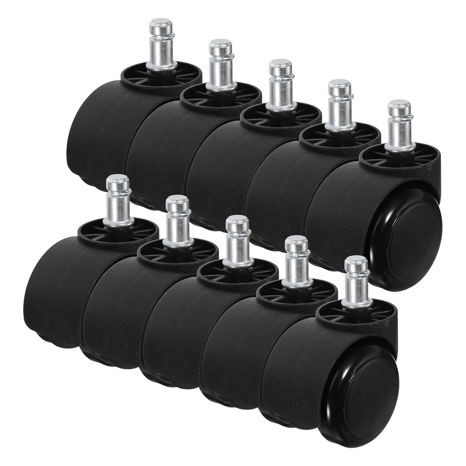 10pcs 2-inch Office Chair Casters Stem Wheels Silent Swivel Replacement Rollers for Desk and Furniture, Quiet Chair Caster Wheels Suitable for Hardwood and Tile Floors