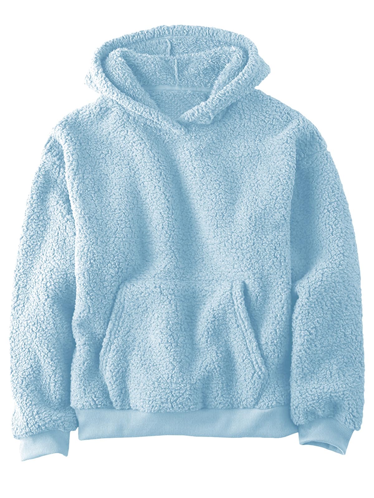 Makkrom Boys Girls Sherpa Fleece Hoodies Pullover Sweatshirts with Pockets