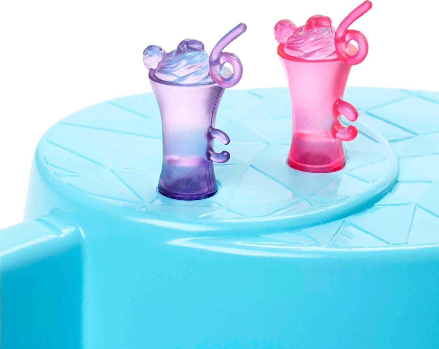 Barbie Doll & Pool Playset with Accessories that Include a Pink Slide, Beverages & Towel, Brunette Fashion Doll in Floral Swimsuit