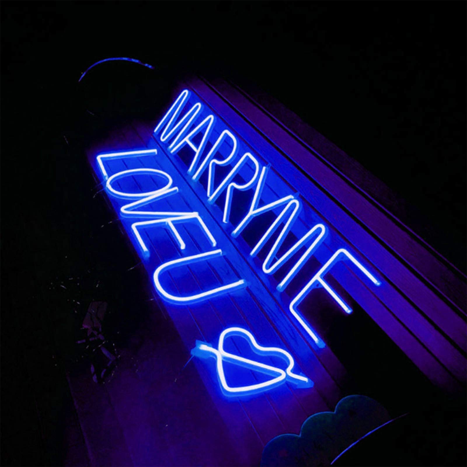 Letra LED azul neón con 26 letras del alfabeto, lámpara de noche A-Z, letreros de neón para decoración de pared, funciona con pilas y USB, para pared de bar, hogar, cumpleaños, Navidad, festival, 9