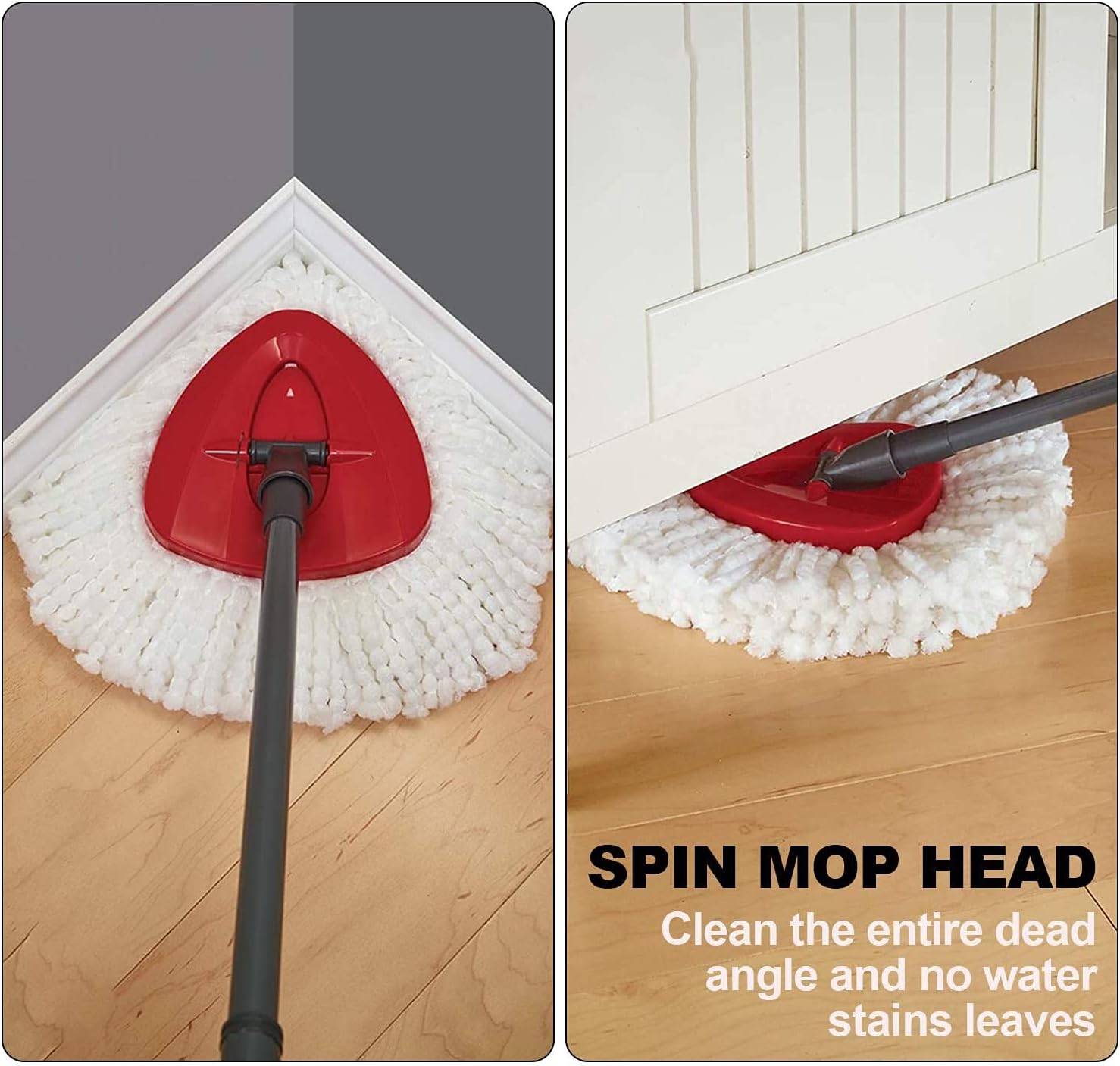 AKOLAFE 8 Pack Spin Mop Replacement Heads, 100% Microfiber Easywring Spin Mop Refills, Mop Replacement Heads Spin Mop Compossible with 1 Tank Bucket System