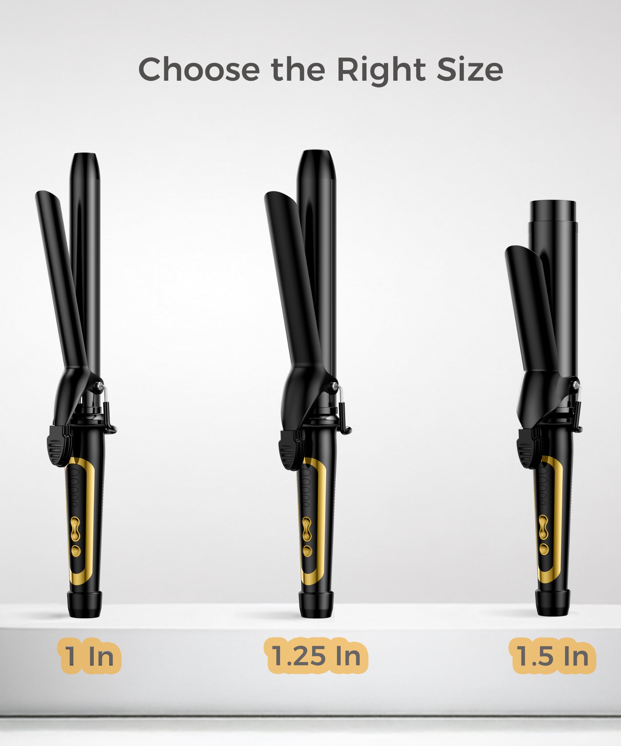 Lanvier Extra Long Black Ceramic Tourmaline Curling Iron