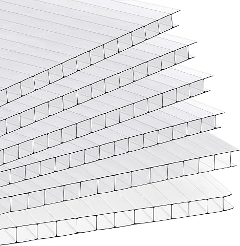 14 Pcs Polycarbonate Greenhouse Panels, 47.2'' x 23.6'' x 0.16'', Twin-Wall Clea