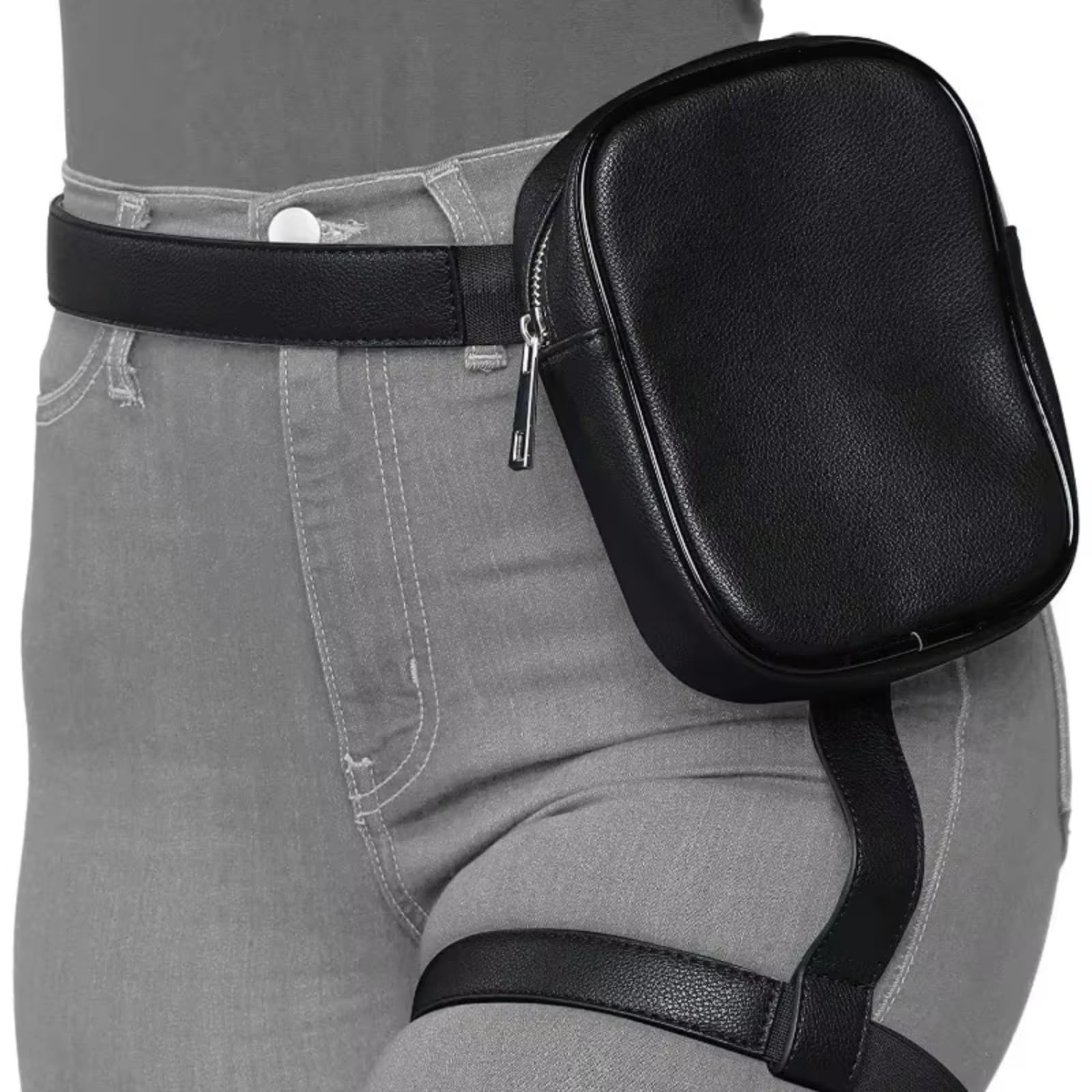 Borsa Frigo Per Cintura Da Gamba Nera Elegante E Alla Moda Universale Borse Per Viaggio Motociclette Trekking All'aperto Sacche Moto(Black)