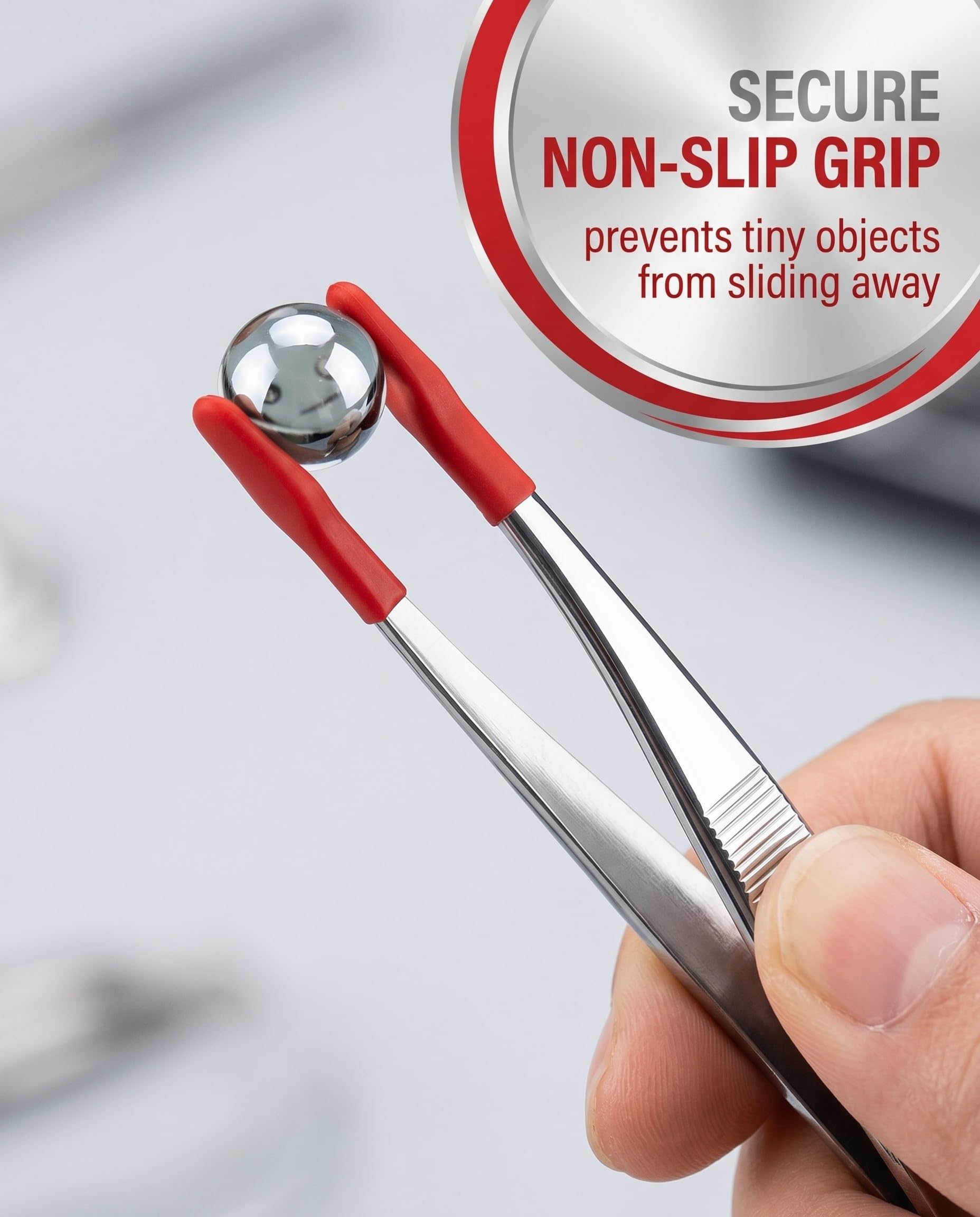 3 pezzi Pinzette Modellismo,pinzette di precisione, Pinzette Di Precisione,Con Punta Piatta In Gomma Pvc Piatte Antiscivolo Per Laboratori Gioielli Francobolli, pinzette