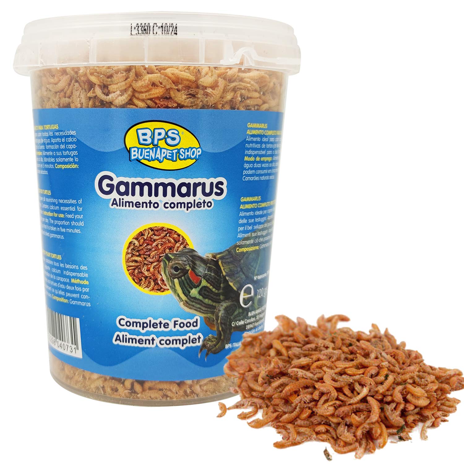 Mangime Per Tartarughe BPS Gammarus - 1200ml, Alimento Naturale Per Tutte Le Età - Foto 7