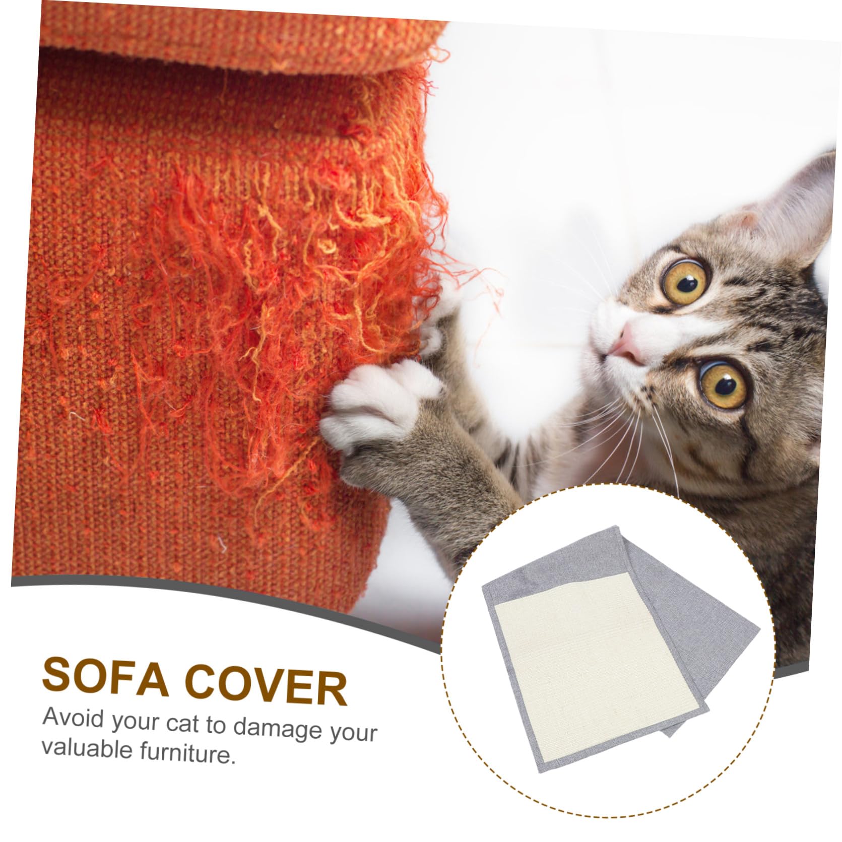 PRETYZOOM Funda para Reposabrazos de Sofá Protección Antirayaduras para Gatos, Rascador de Sisal Entretenido para Gatos en Oficina y Tienda