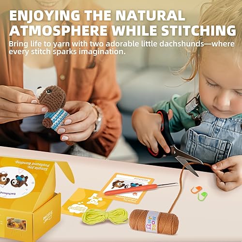 Vista 27 de MOREJMTT Kit de ganchillo para principiantes, aprende a tejer, incluye hilo suave fácil de tejer, tutorial en video paso a paso, gancho, regalo