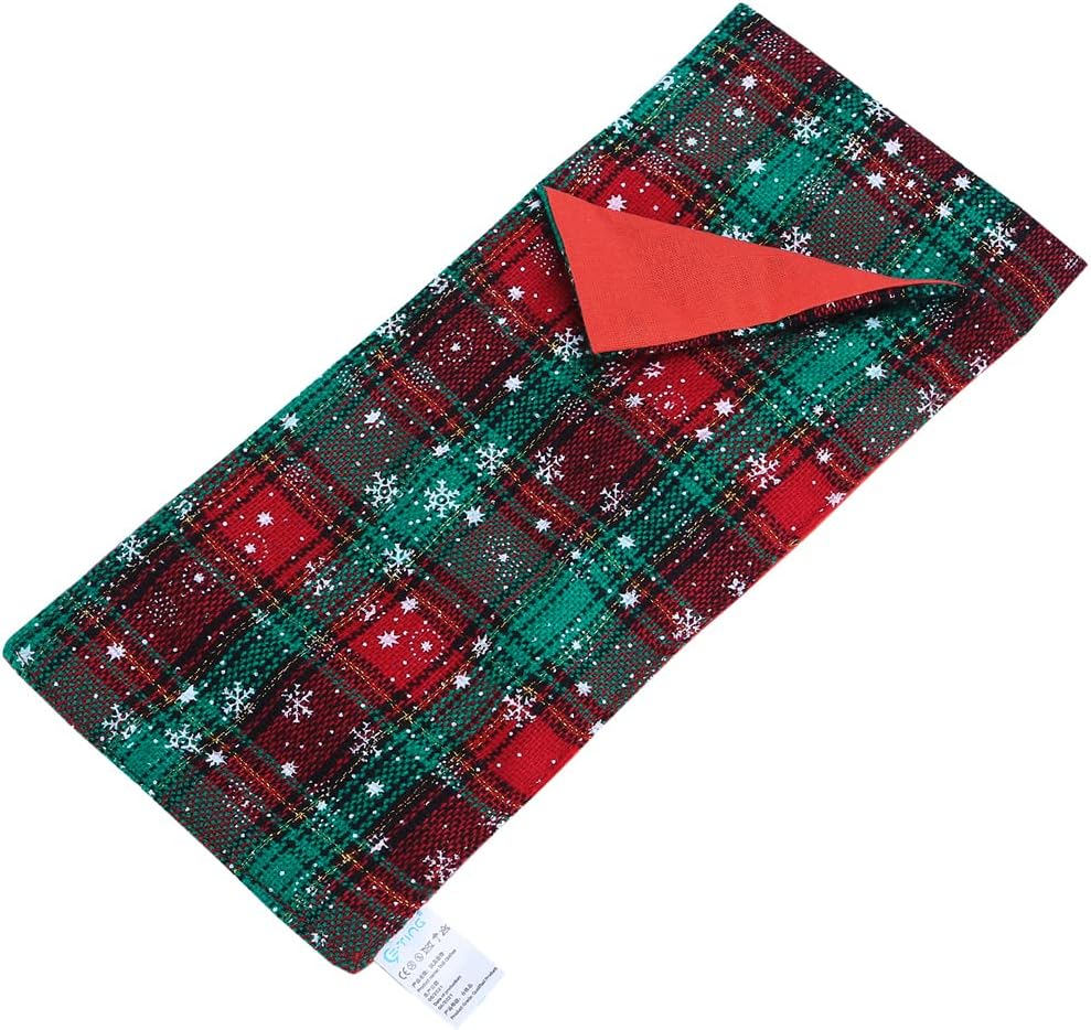 Sleeping Bag Christmas Accessory for elf Doll (Red-Green Plaid with Snowflakes)