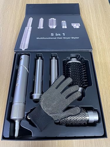 Miniatura 2 de Cepillo secador de pelo 5 en 1 de alta velocidad, 110,000 RPM, secado rápido, rizado, voluminizador, alisado, alisado, multipeinador