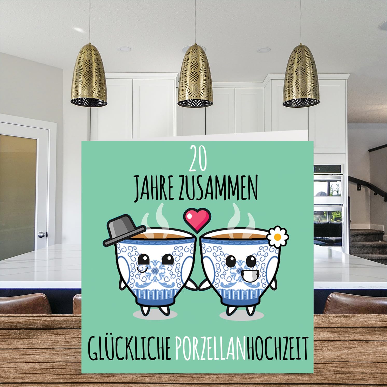 Sutjxc Karte Zum 20. Hochzeitstag – Jubiläumskarte Für Ehepartner, Mit Umschlag, 12,7x17,8 Cm