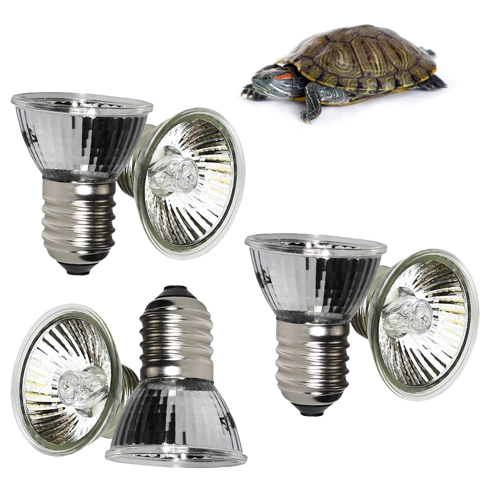 6 Lámpara de reptiles,Luz Reptiles Luz de Calentamiento, Lámpara de Calentador de Reptiles UVA + UVB Accesorio de Bombilla de lámpara de Calor de Acuario para Lagarto Tortuga,75W
