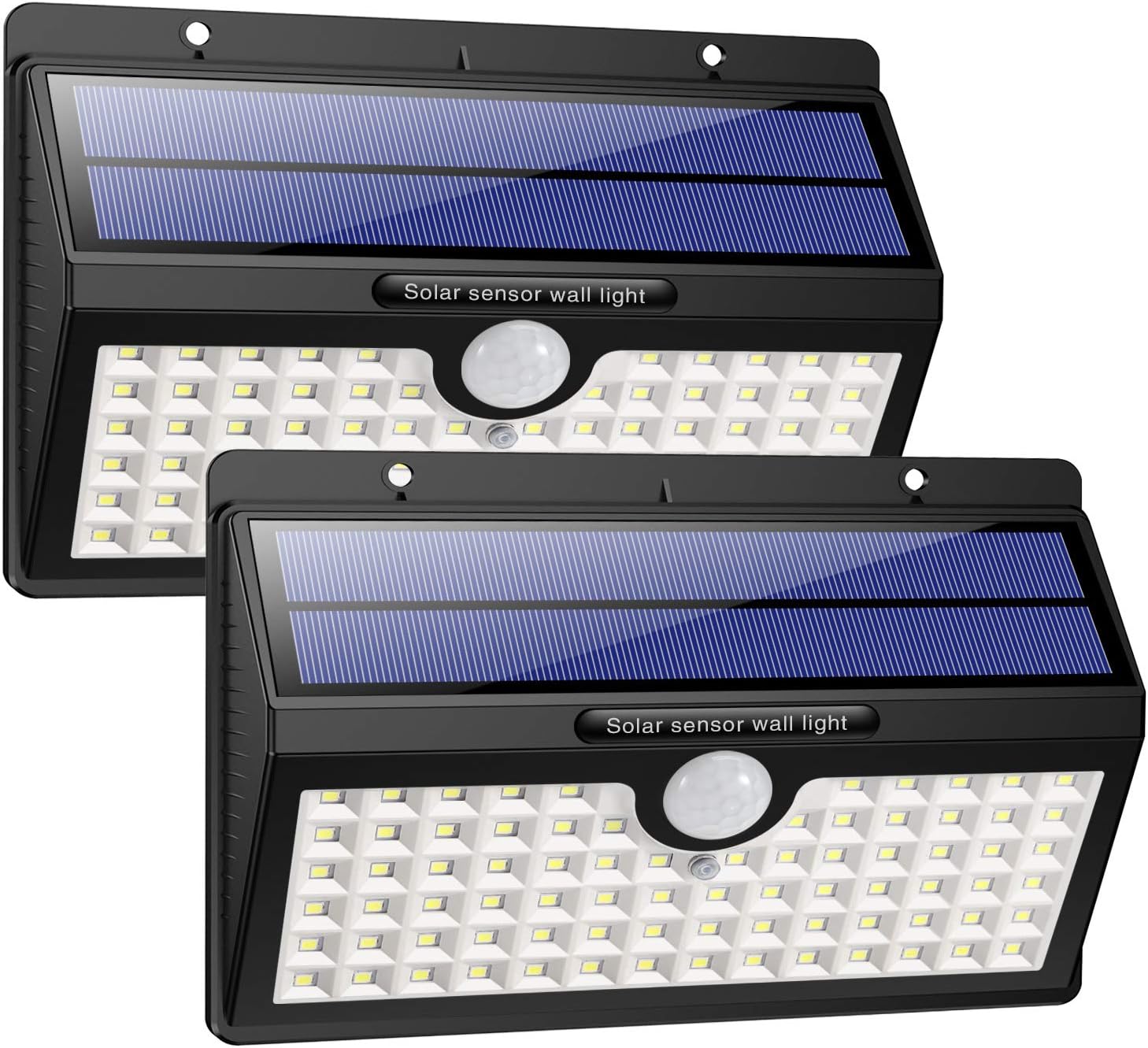 Solar Lights Outdoor, Upgraded 78 LED Solar Motion Sensor Security Lights - Solar Powered Lights Waterproof Wireless Wall Lights Solar Lamps with 3 Intelligent Modes for Outside(2 Pack)