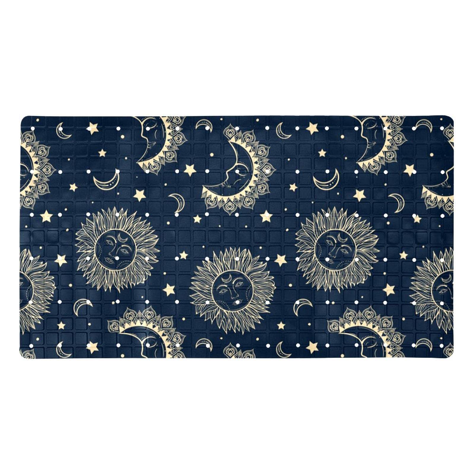 Tapis de douche lune soleil haute adhérence avec trous de drainage optimisés