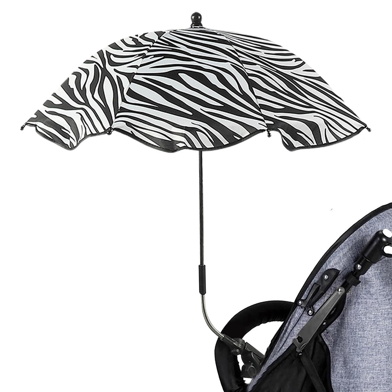 Jiwyunlu Stroller Sunshade Umbrella - Adjustable Clip On Umbrella for Chair - Strollers Umbrellas with Clamp, 360-degree Bend, Waterproof, UV Protection, for Outdoor, Stroller, Camping, Fishing