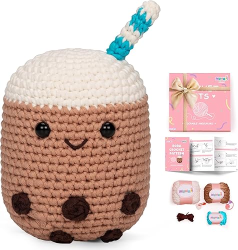 Mewaii Kit de ganchillo para principiantes, kit completo de bricolaje con más de 40% de hilo de cinta preiniciado tutoriales en video paso a paso