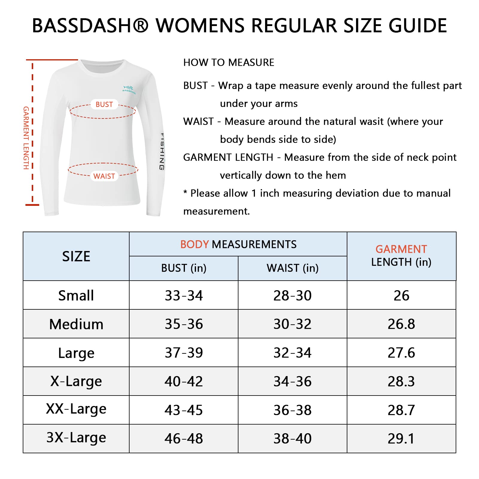 Bassdash Camicie a Maniche Lunghe da Donna con Protezione Solare UPF 50+ e Asciugatura Rapida per la Pesca, l'escursionismo e Il Kayak