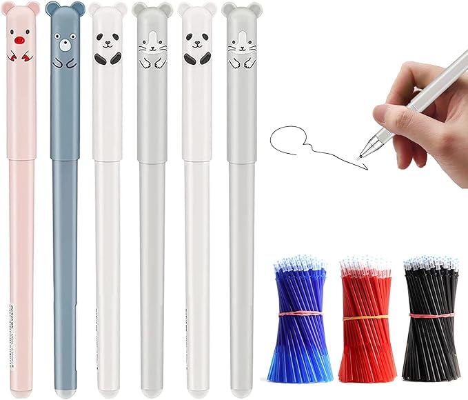 Penne Cancellabili Chloence - 12 Penne + 12 Ricariche, Inchiostro Gel Blu 0.5mm, Per Scuola E Ufficio - Foto 9