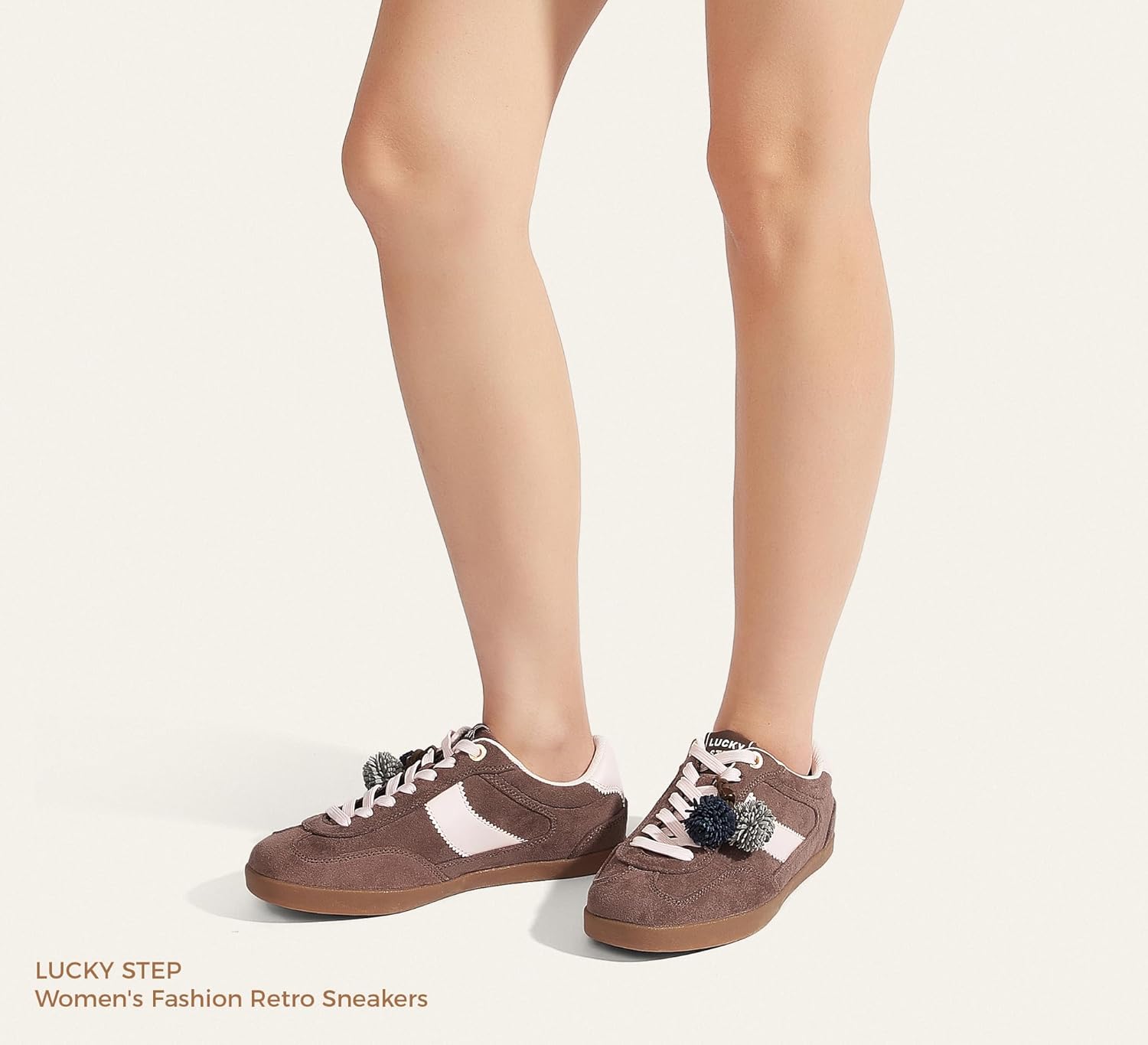 LUCKY STEP Women Classic Retro Sneakers Fashion Gum Sole Casual Faux Leather Walking Shoes Anti Slip Comfortable Tennis Trainers - Image 9