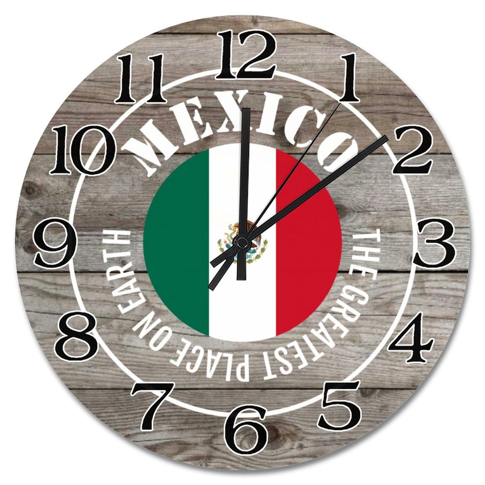 Horloge murale vintage grand format Mexique 38,1 cm finition rétro