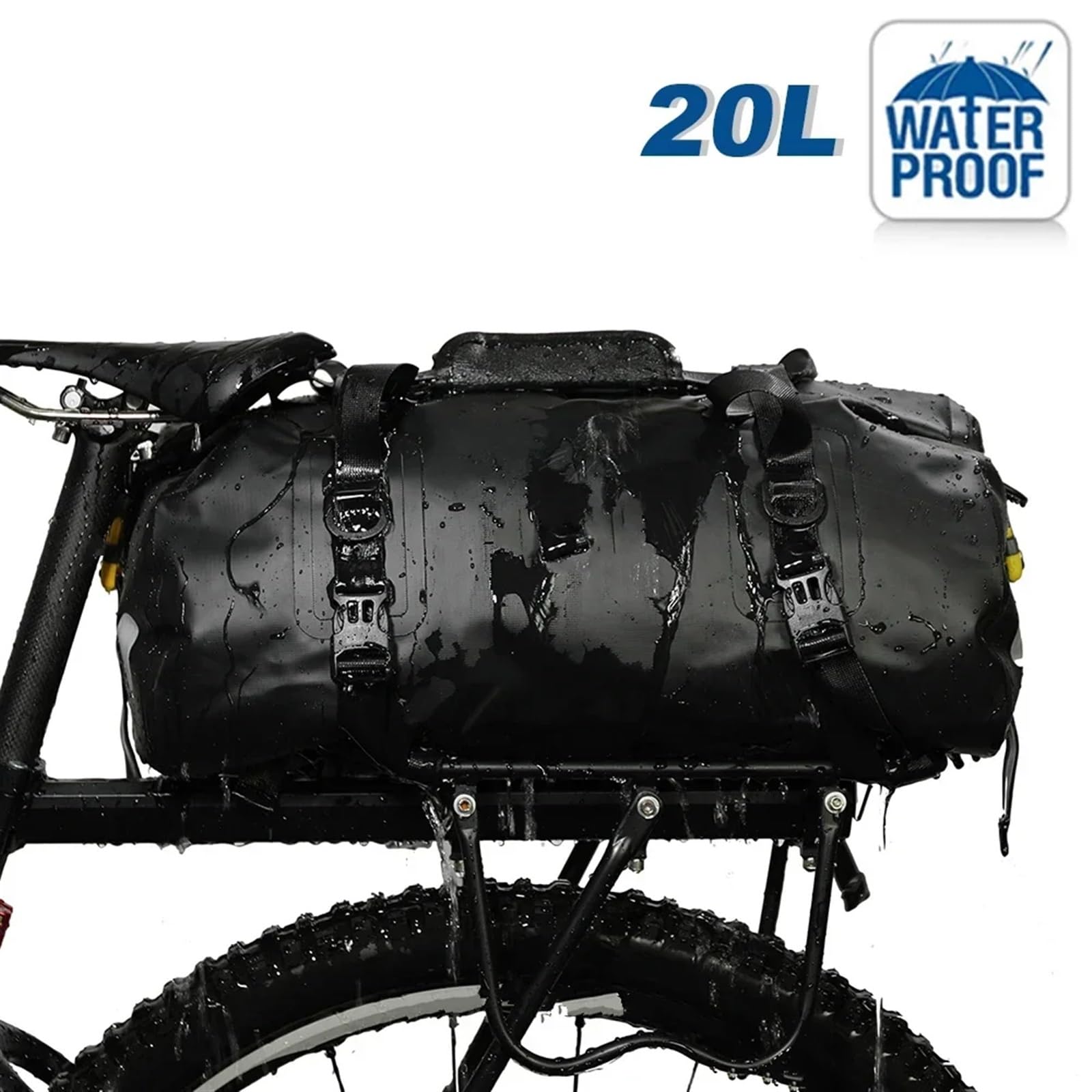 Bolsa De Cola Equipaje De Motocicleta Bolsa Multifuncional para Motocicleta, Impermeable, 20 L, para Asiento Trasero De Bicicleta, para Ciclismo, Baúl, Equipaje, Mochila para Exteriores