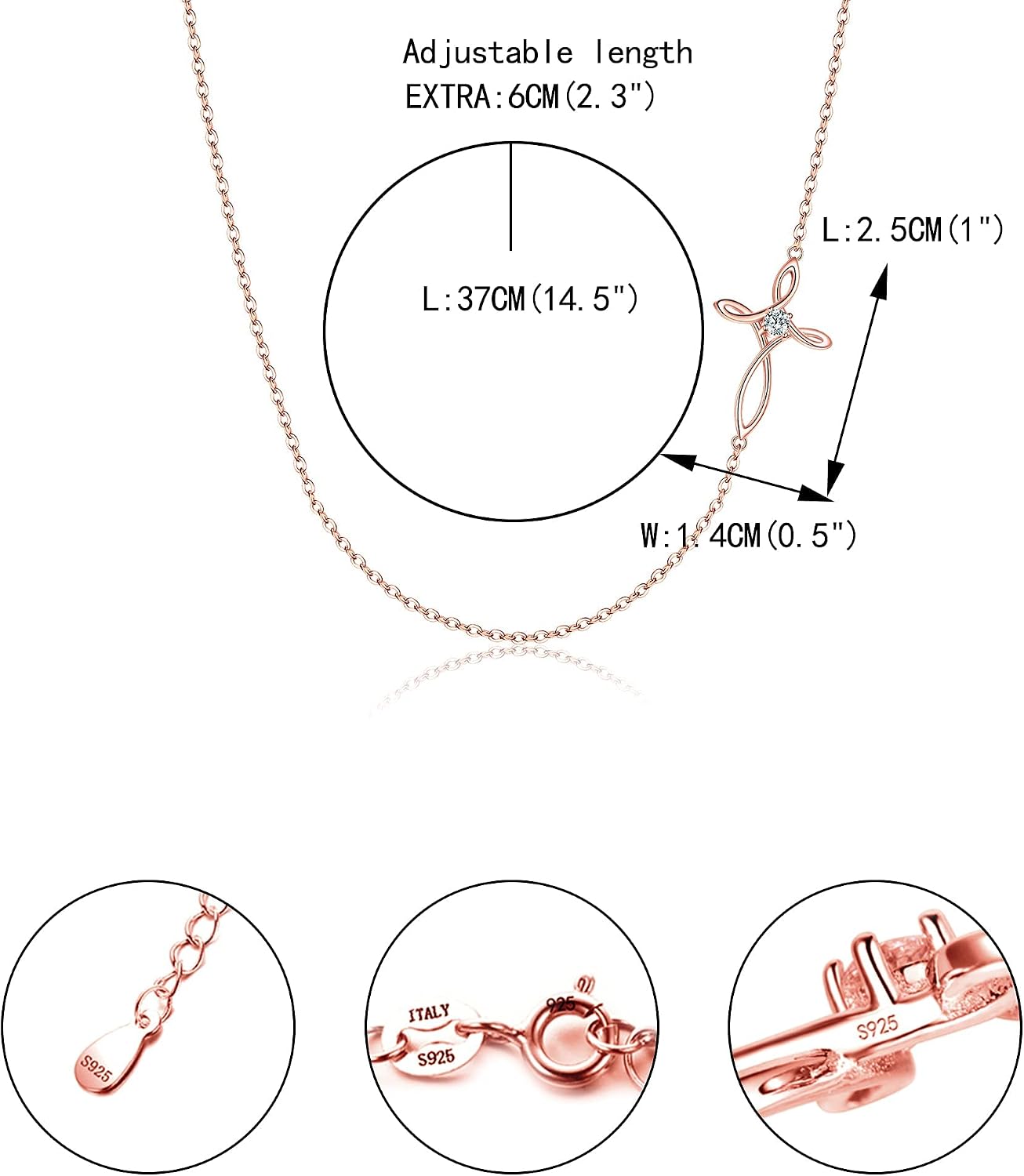 EVER FAITH 925 Sterling Silver Religious Church Sideways Cross Choker Necklace Jewelry Gift for Women