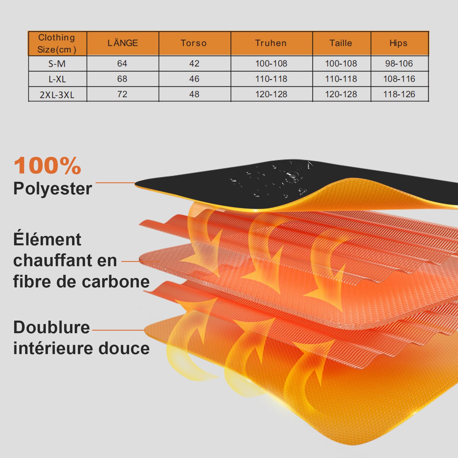 Gilet chauffant, veste chauffante avec batterie externe, gilet chauffant intelligent à double contrôle, gilet chauffant d'extérieur et d'hiver