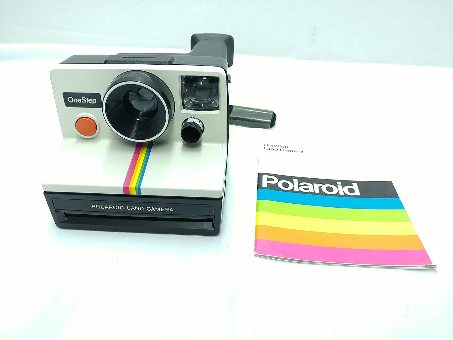 Nice Vintage Polaroid OneStep SX-70 Instant Film Camera with Rainbow Stripe