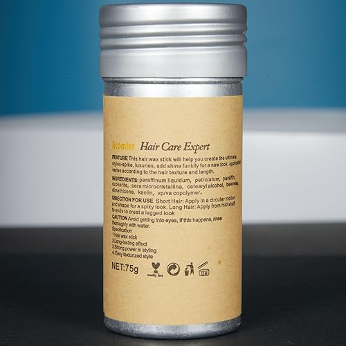 Miniatura 9 de Acomler Barra de cera para el cabello, productos para el cabello con espalda resbaladiza, barra voladora para el cabello, control de bordes