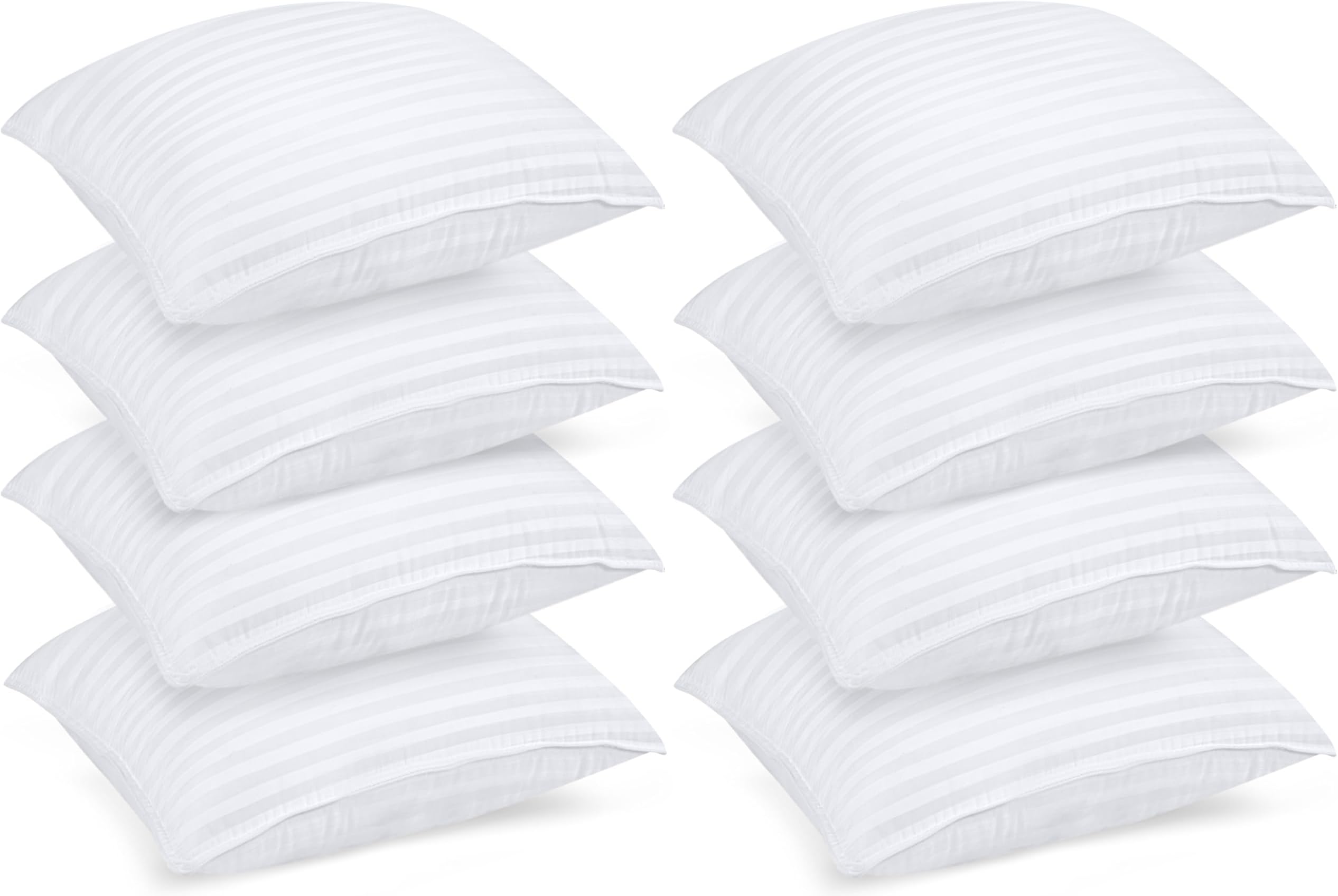 Utopia Bedding Bed Pillows for Sleeping European Size (White), Set of 8, Cooling Hotel Quality, for Back, Stomach or Side Sleepers