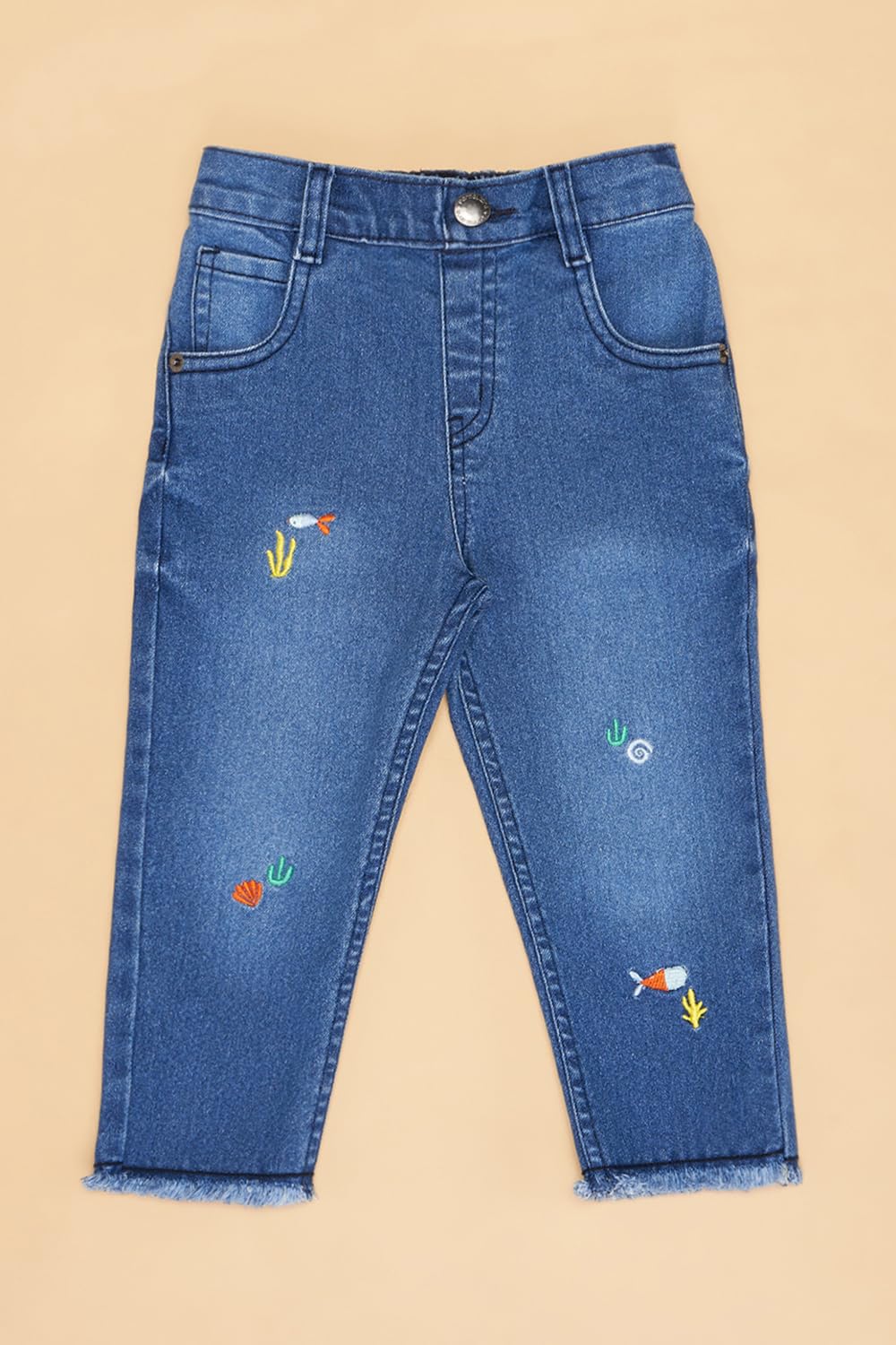 Pantaloons Baby Girls Blue Jeans Regular Fit,Blue Aster,9-12 M 2