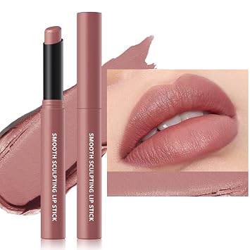 Matte Lipstick Single, Long Lasting Waterproof Velvet Lipsticks, High Pigment Non-Stick Cup Not Fade Lipstick for Women,Quick Makeup Lightweight Portable 4#