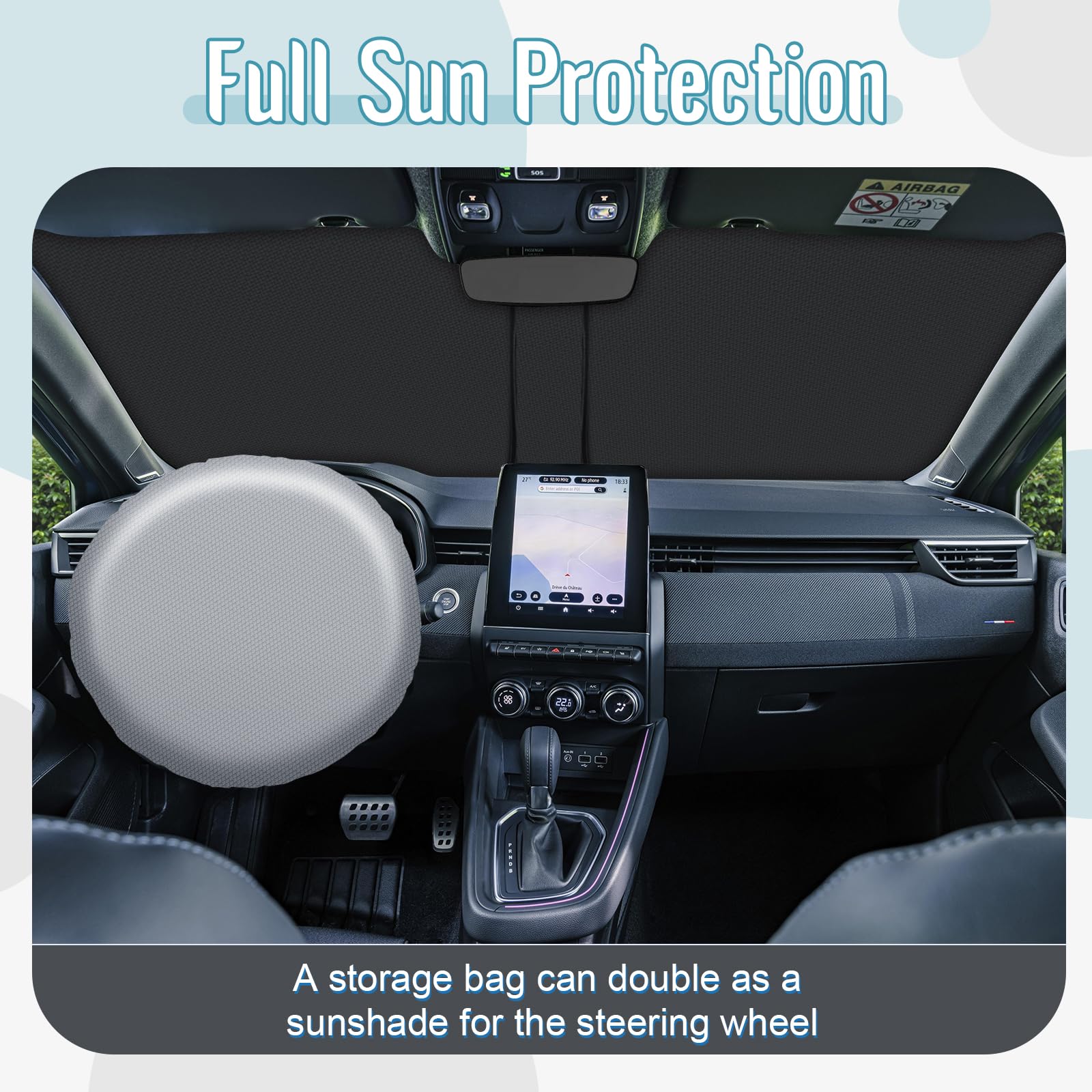 [Mise à Niveau] CDEFG Compatible avec Renault Clio 5 V 2020-2025 2026 Protection Solaire Pare-Soleil Avant Parasol Pare-Soleil Avant Pare-Brise Voiture Pare-Soleil Accessoires