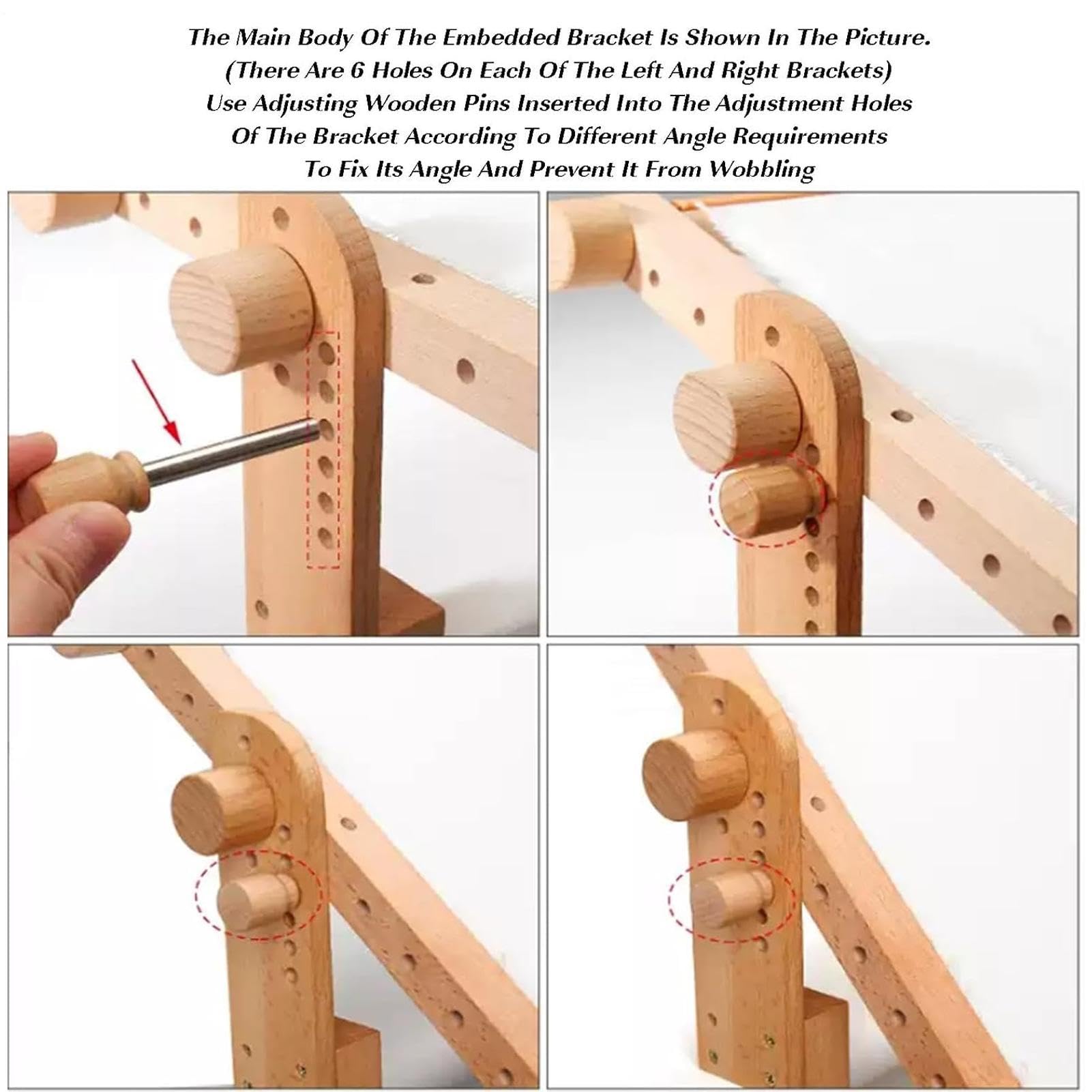Soporte Bastidor De Bordado Accesorio Costura Ajustable Ángulo Madera | Soporte Regazo Para Bordado Para Principiantes Expertos Abuelas Doméstico en Interiores y Hogar