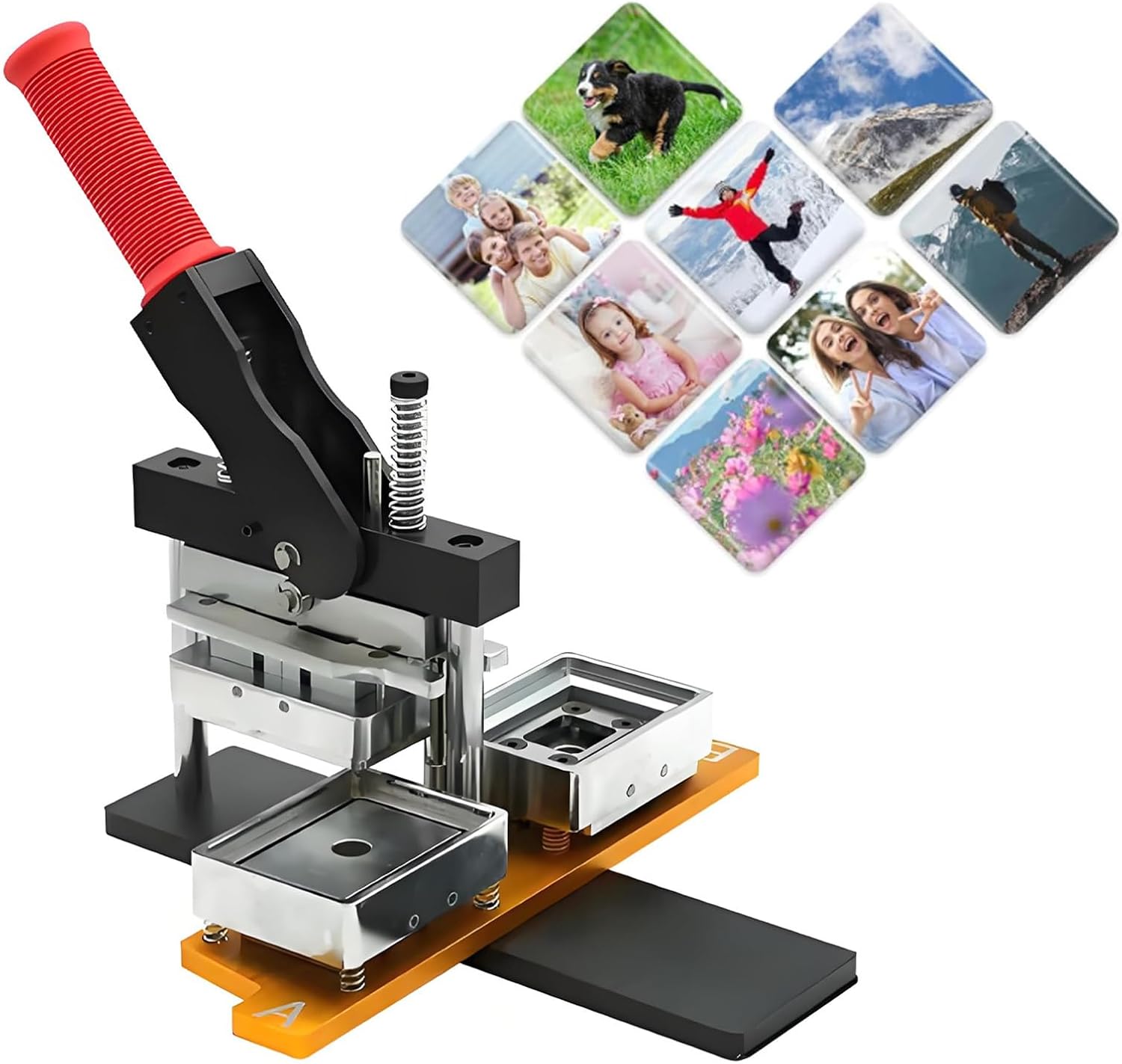 Photo Magnet Machine, DIY Fridge Magnets Pin Maker Machine, 80x53mm Button Badge Maker, Button Press Machine, Fridge Magnet Machine, for Crafts and DIY Projects. A/2.6x3.5in