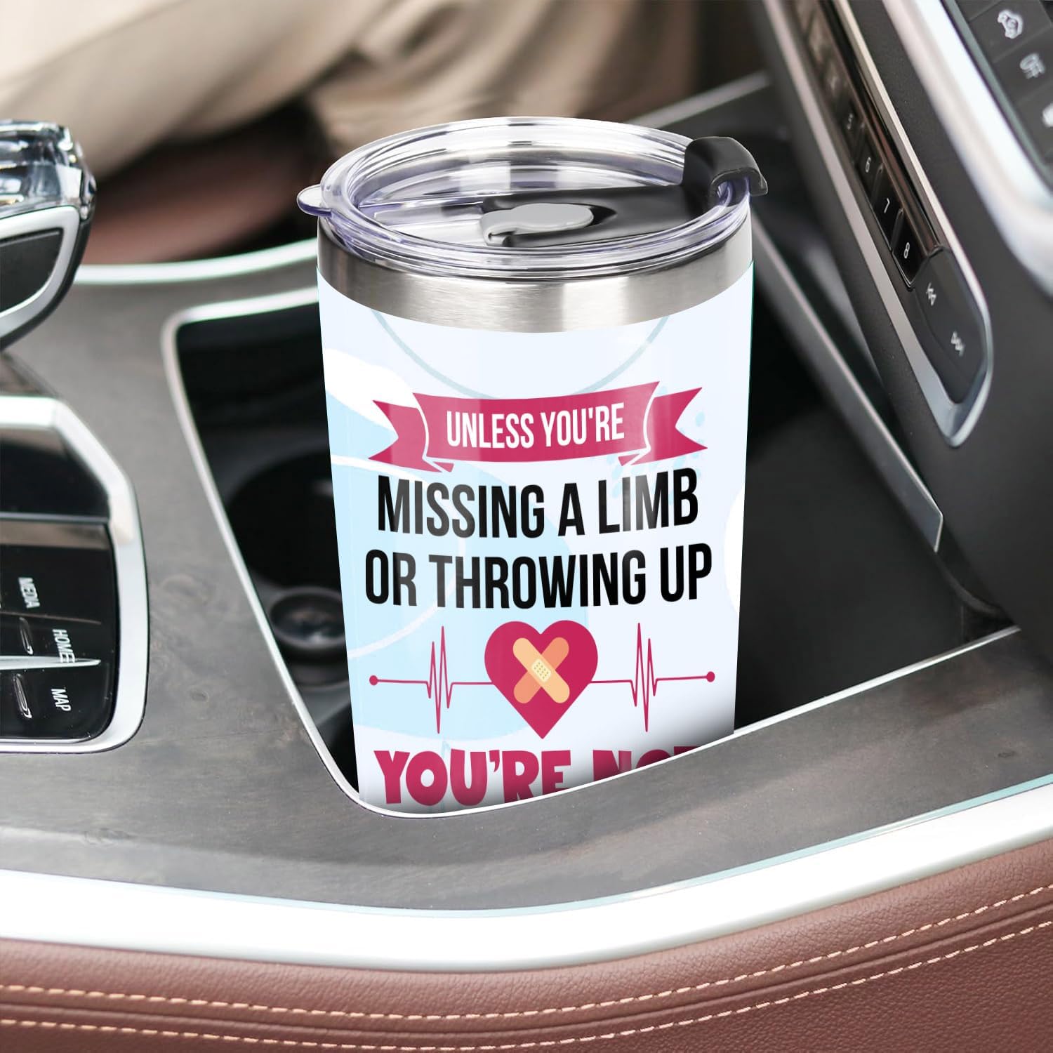 School Nurse Tumbler Stainless Steel 20oz with Straw Lid, School Nurse Appreciation Gifts Bulk For Women Birthday Christmas, Funny Coffee Cup for Work - Image 4