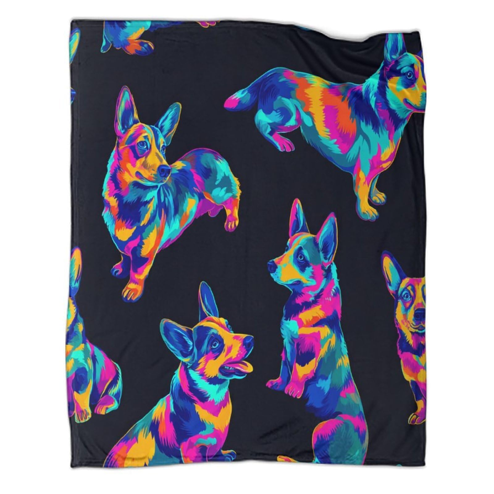 Couverture flanelle anti-pilling et légère motif chien 3D polaire douce 100x130
