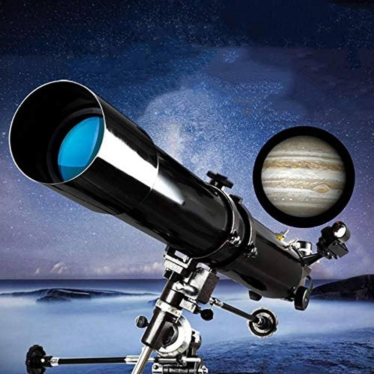 LSLYTQ Telescope with 90° Erect Prism,Telescope for Beginners, Portable 80mm Caliber 900mm Focal Length, Refractor Telescope with Tripod and Carry Bag