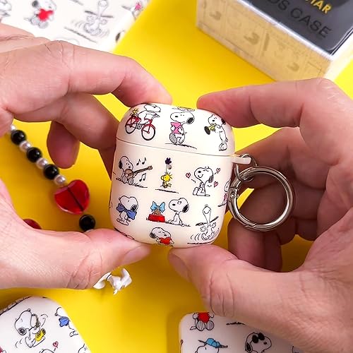 Miniatura 2 de Velvet Caviar Funda compatible con AirPods de tercera generación con llavero – Lindas fundas protectoras duras para AirPod 3 para mujer – Snoopy