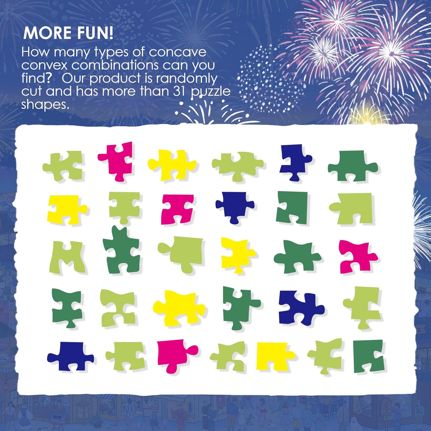 MOMIBOOK Puzzles for Adults 2000 Pieces Jigsaw Puzzles of Fireworks Night Tour, Colorful Powder Painting Image Chinese Twon Challenging Hard Impossible Puzzle Unique Party Christmas Birthday Gifts