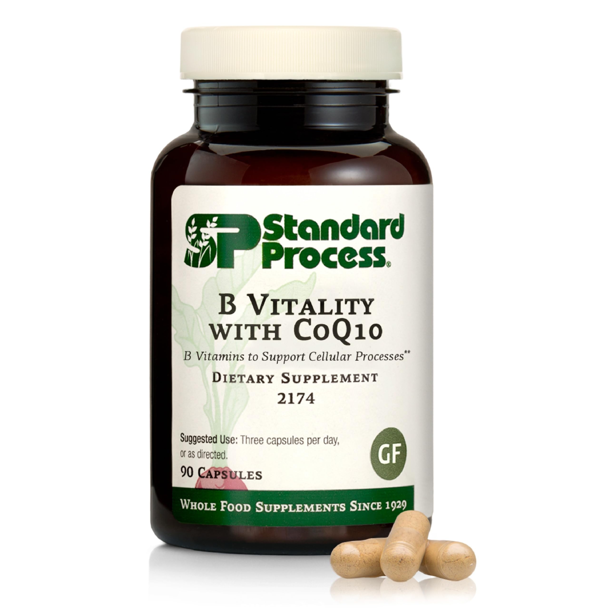 Standard Process B Vitality with CoQ10, B Vitamins Supplement, 90 Capsules