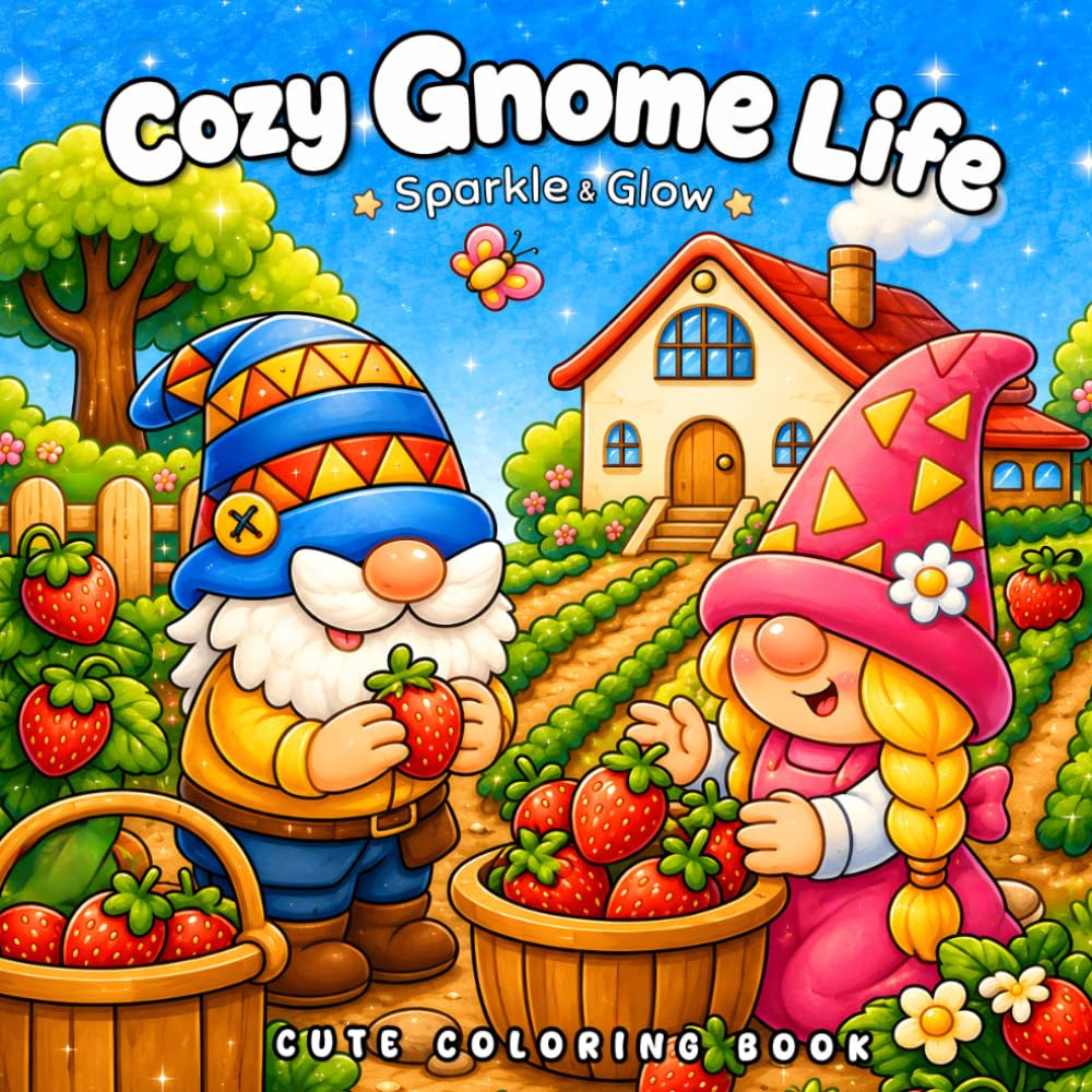 Cozy Gnome Life: Cozy Coloring Book for Adults and Teens with Cute Gnomes, Whimsical Forest Scenes and Relaxing Everyday Moments