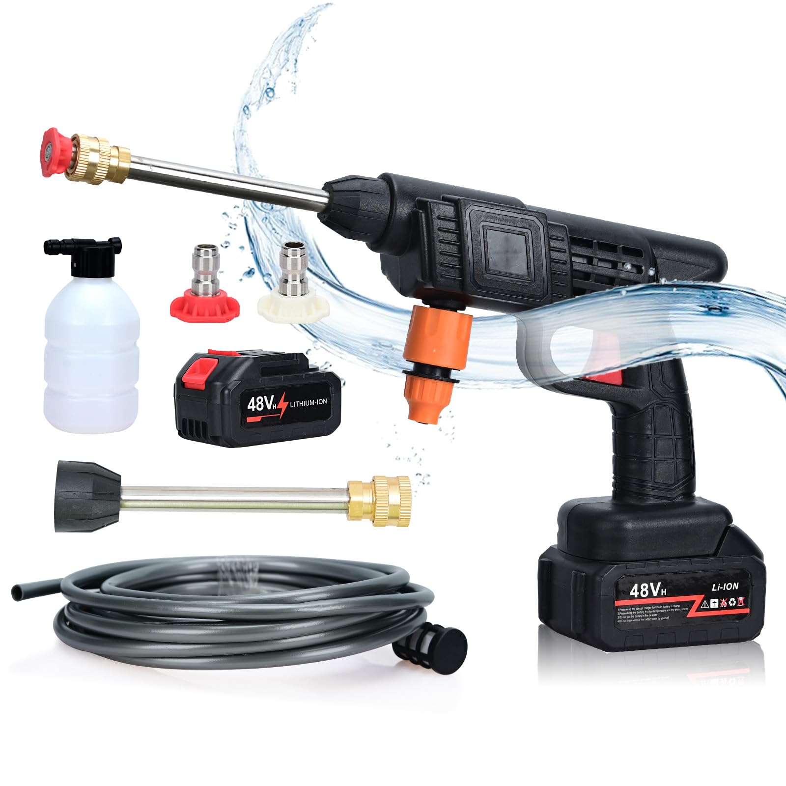 AWH Pressure Washer, car wash water gun, lithium wireless car wash gun, suitable for home car washing, yard, breeding farm, exterior walls, crops, pet cleaning, outdoor indoor disinfection, etc