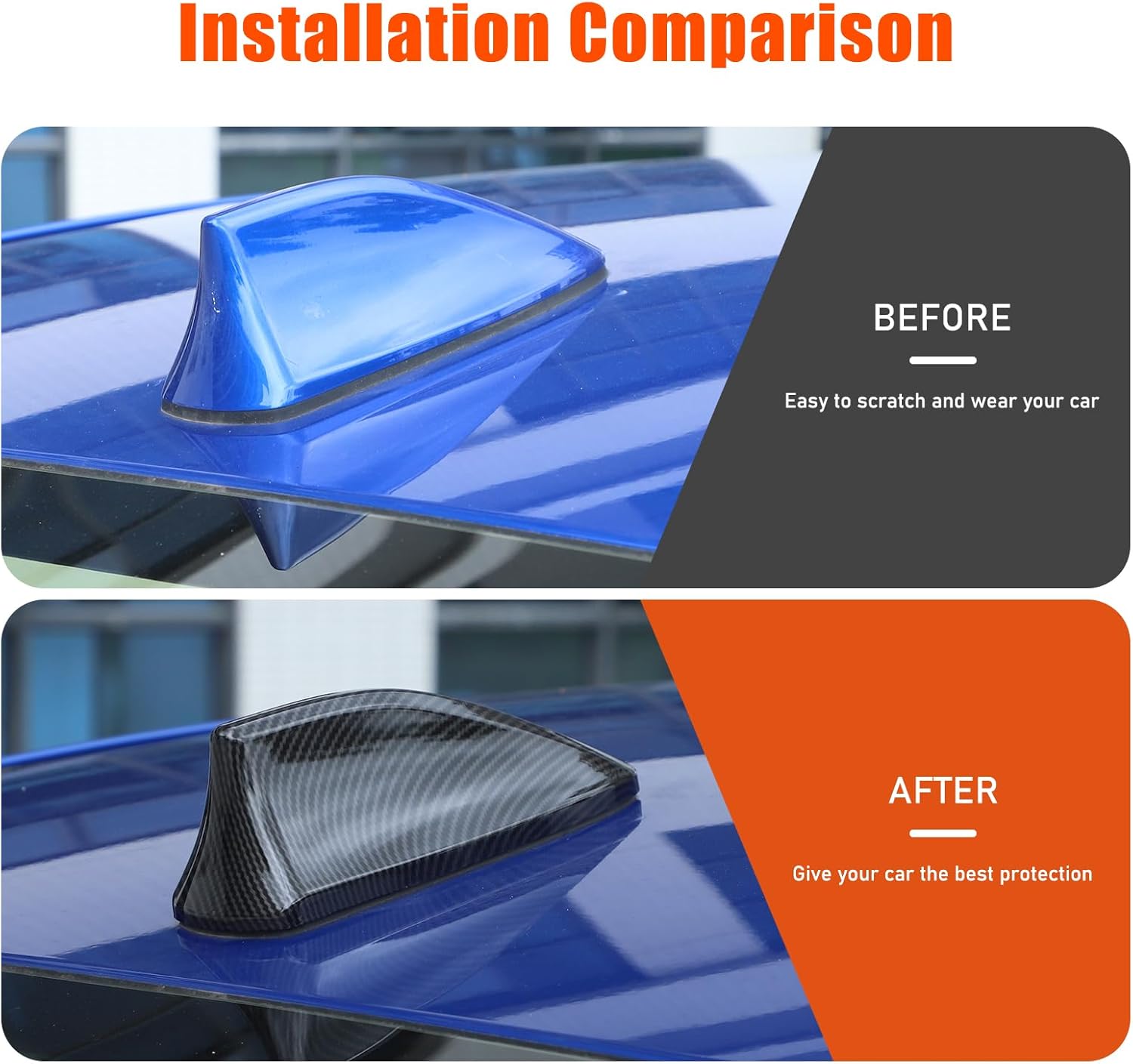 Shark Fin Antenna Cover Car Top Antenna Cover Compatible with Subaru WRX 2021-2023 Car Roof Aerial Accessories Vehicle Shark Fin Shape Cover with Adhesive Tape