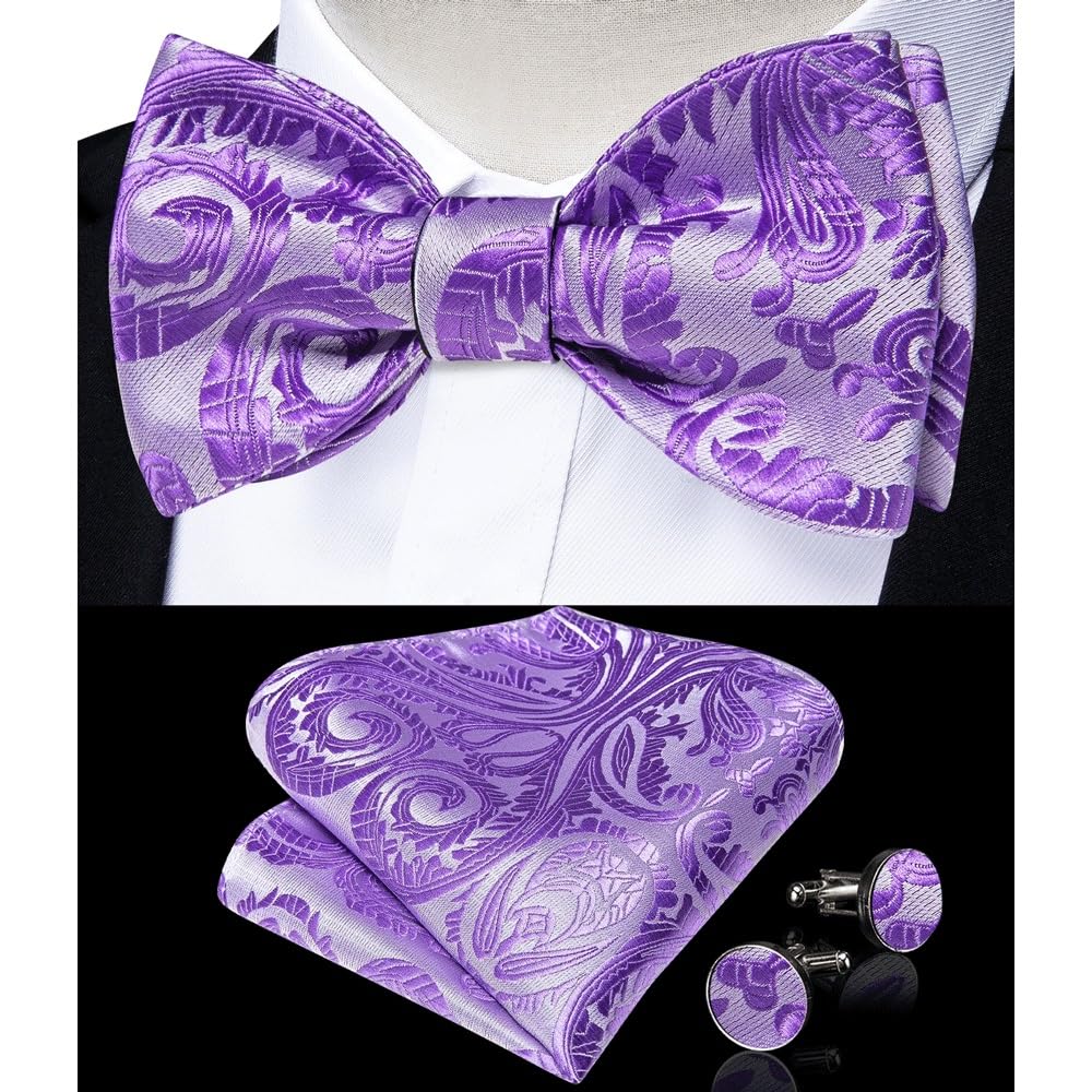 JFDBGU Floral Silk Self-tie Bowties for Man Wedding Accessories Knots Men Groom Bow Ties Hankychief Cufflinks