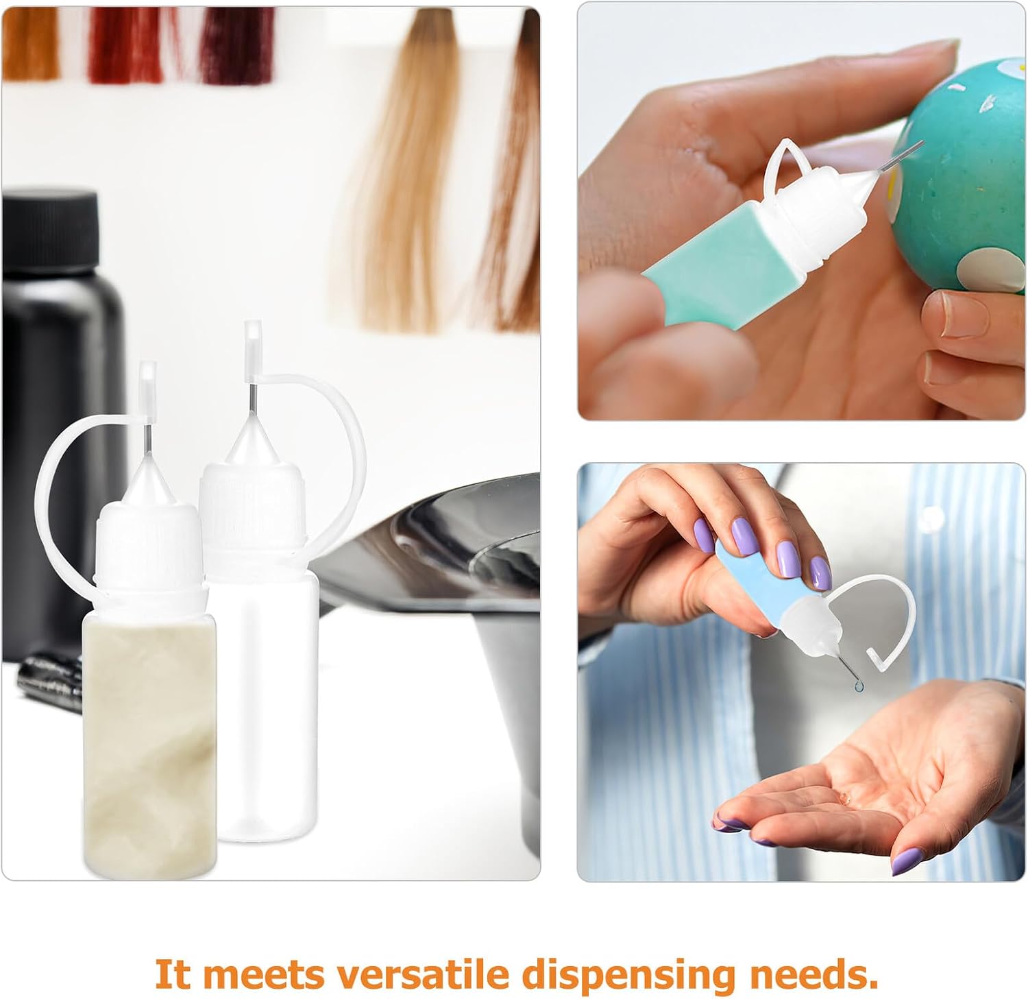 25pcs 10ml Precision Tip Applicator Bottles, Plastic Squeeze Bottles with Narrow Nozzle for Glue, Paint, Moisturizing Liquid Dispensing and Refillable Liquid Storage