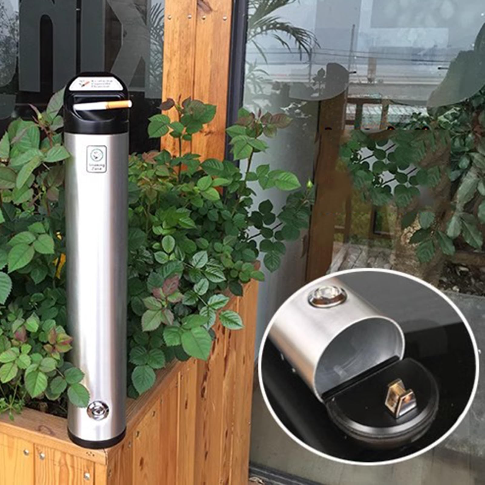 1,8 l popielniczka ścienna zamykana na klucz, zewnętrzna, ogrodowa, aluminiowa, wisząca na ścianie, pojemnik na popielniczki, kosze na śmieci,Popielniczka ścienna