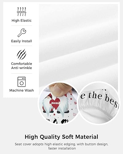 Miniatura 5 de Office Chair Cover I Love You Mom Protective Stretchable Universal Computer Chair Covers Gnome White Backdrop Stretch Rotating Chair Slipcover