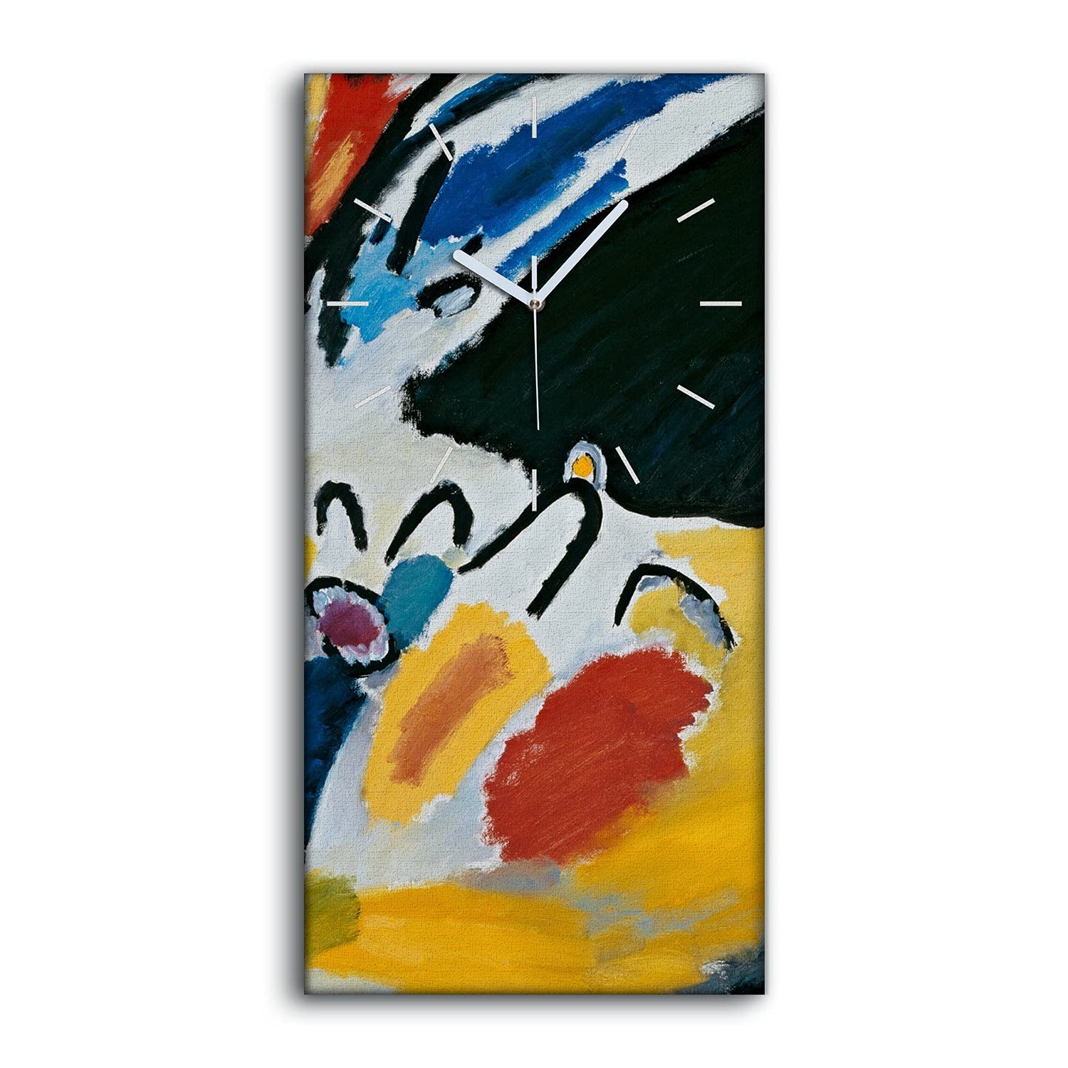 Horloge sur Toile Coloray 30x60cm pour Salon Chambre et Art Mural Moderne
